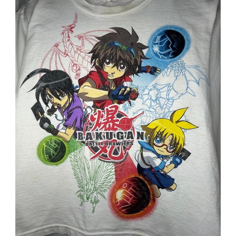 Vintage Y2k 2009 "Bakugan Brawlers" Anime Big Graphic Long Sleeve Shirt USA Made